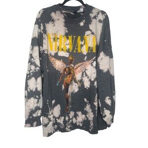 Nirvana oversized tie-dye graphic print women's XL sweatshirt pullover y2k
